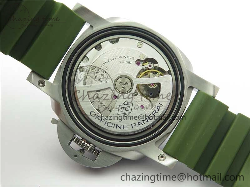 PAM1055 Luminor Submersible 42mm Verde Militare VSF 1:1 Best Edition on Green Rubber Strap P.900 Clone