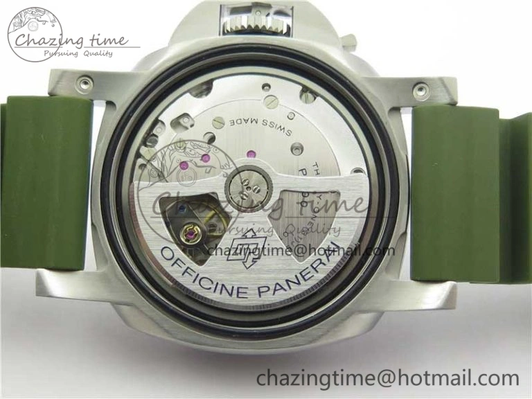 PAM1055 Luminor Submersible 42mm Verde Militare VSF 1:1 Best Edition on Green Rubber Strap P.900 Clone