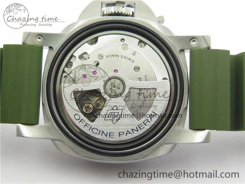 PAM1055 Luminor Submersible 42mm Verde Militare VSF 1:1 Best Edition on Green Rubber Strap P.900 Clone