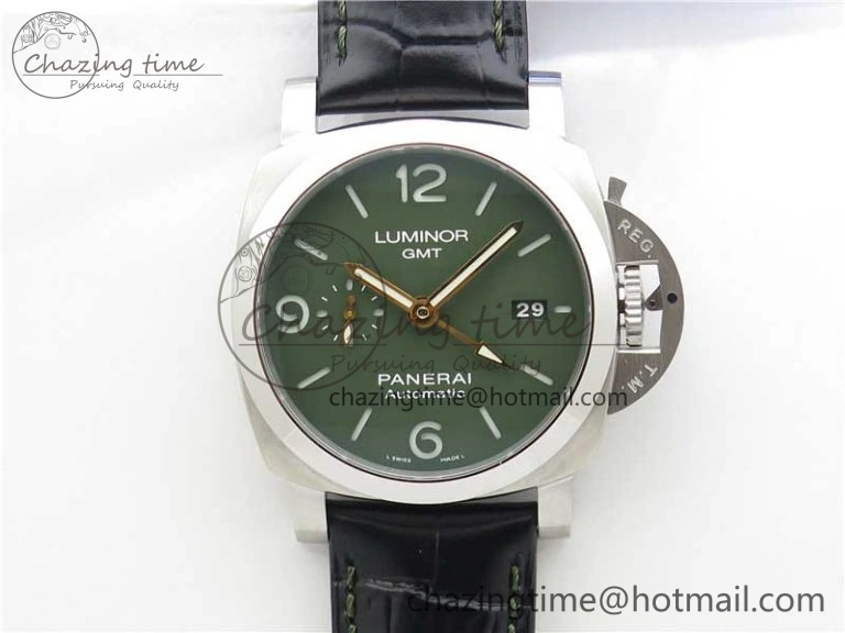 PAM1056 Luminor GMT VSF 1:1 Best Edition on Black Leather Strap P.9011 Clone