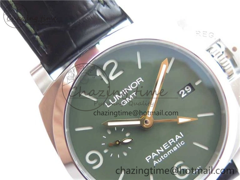 PAM1056 Luminor GMT VSF 1:1 Best Edition on Black Leather Strap P.9011 Clone