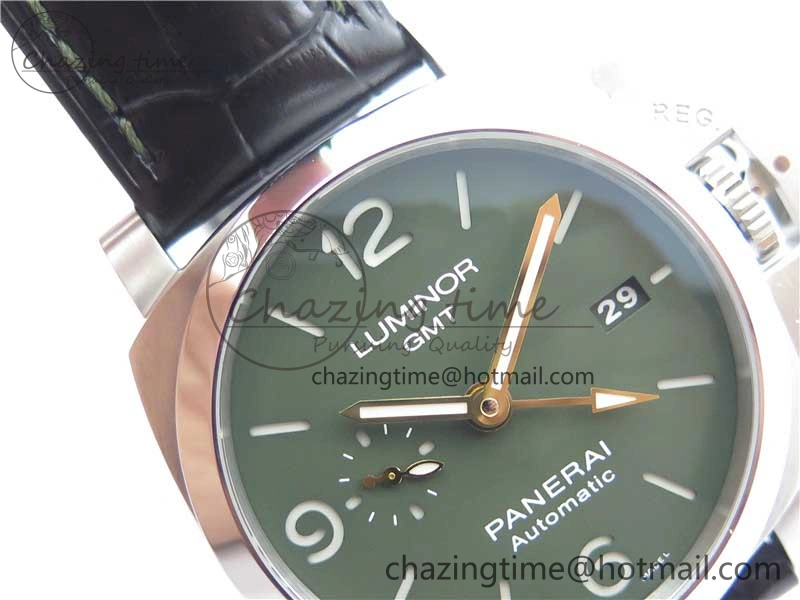 PAM1056 Luminor GMT VSF 1:1 Best Edition on Black Leather Strap P.9011 Clone