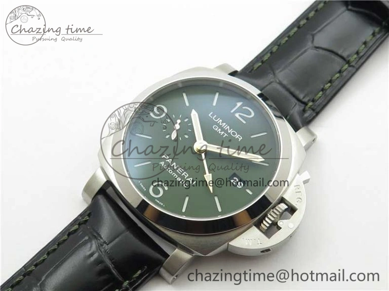 PAM1056 Luminor GMT VSF 1:1 Best Edition on Black Leather Strap P.9011 Clone