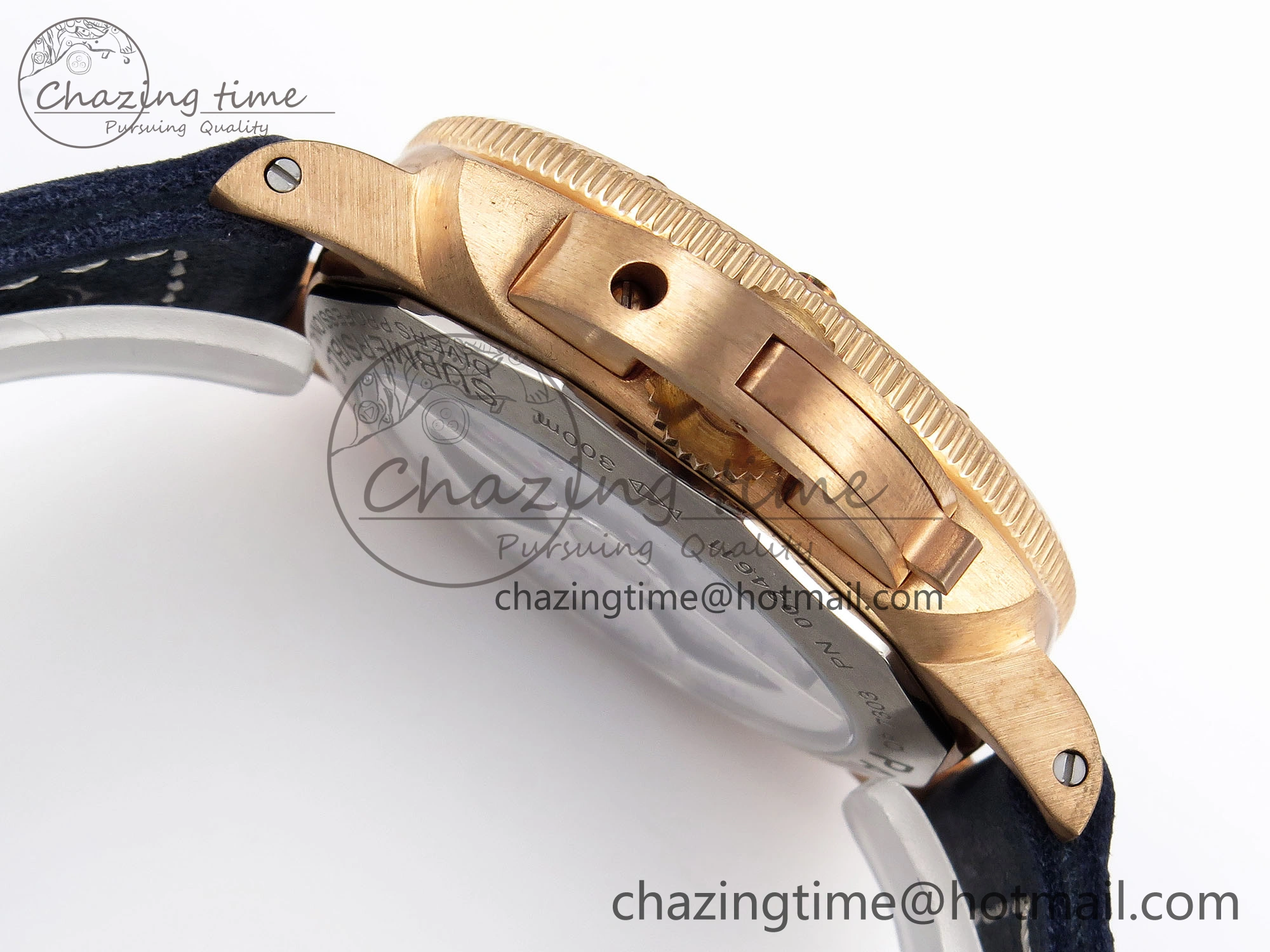 PAM1074 W BRONZO VSF 1:1 BEST EDITION BLUE DIAL ON BLUE CALFSKIN STRAP P.900 CLONE
