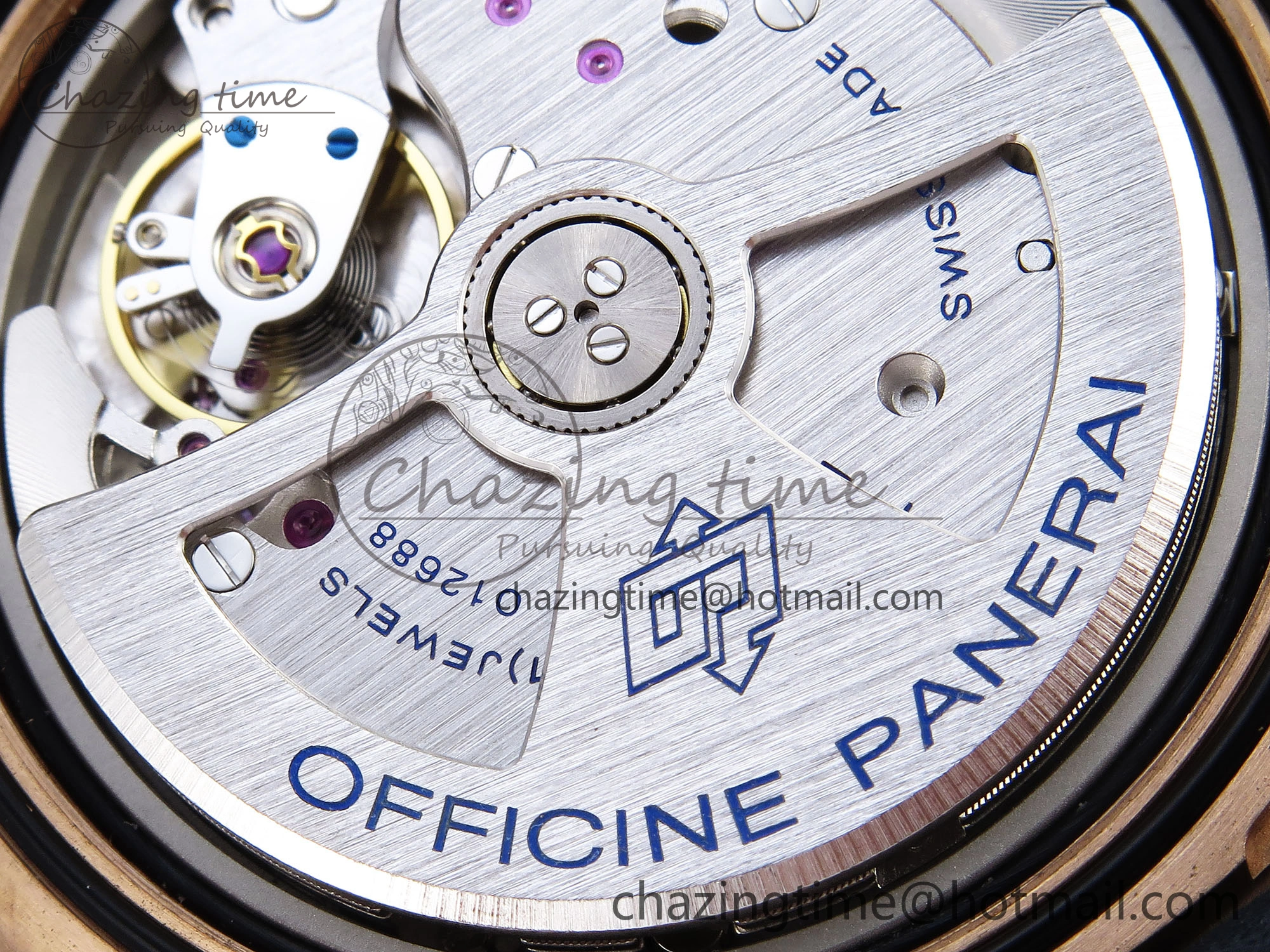 PAM1074 W BRONZO VSF 1:1 BEST EDITION BLUE DIAL ON BLUE CALFSKIN STRAP P.900 CLONE