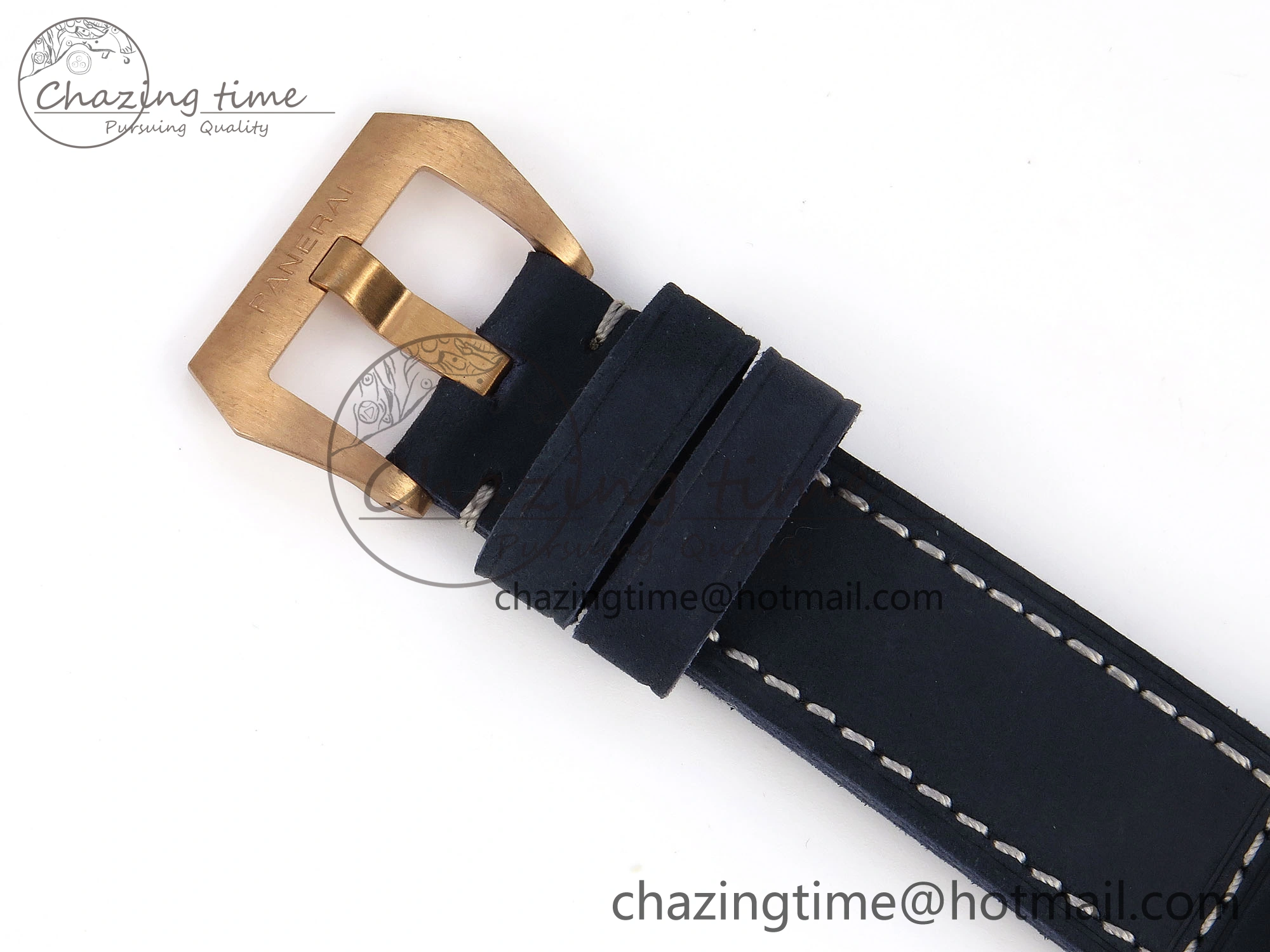 PAM1074 W BRONZO VSF 1:1 BEST EDITION BLUE DIAL ON BLUE CALFSKIN STRAP P.900 CLONE