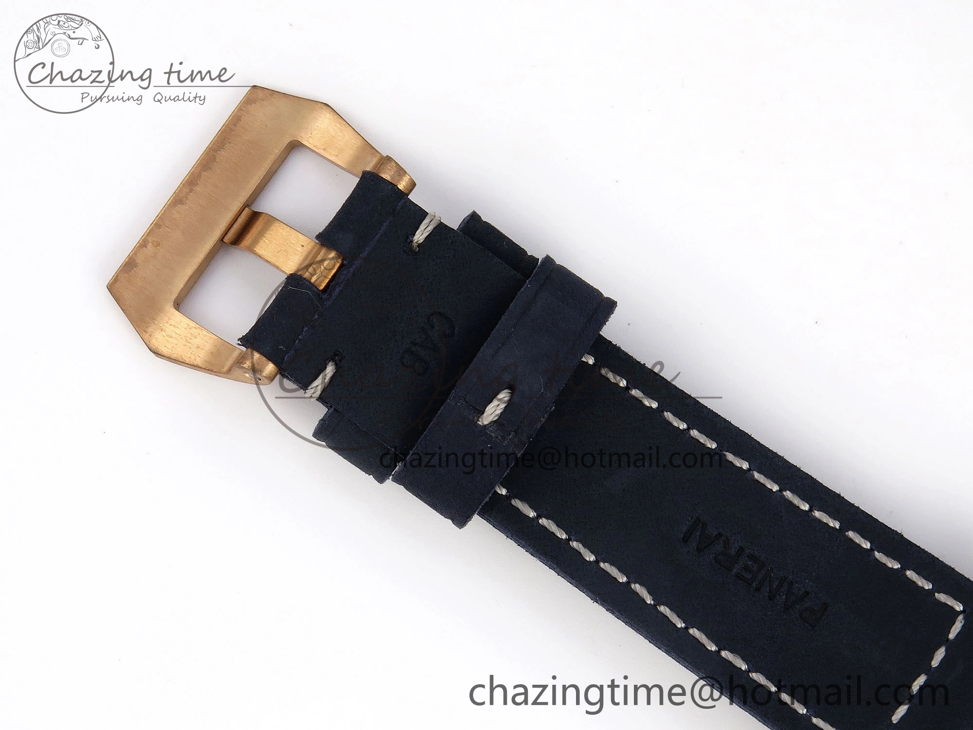 PAM1074 W BRONZO VSF 1:1 BEST EDITION BLUE DIAL ON BLUE CALFSKIN STRAP P.900 CLONE
