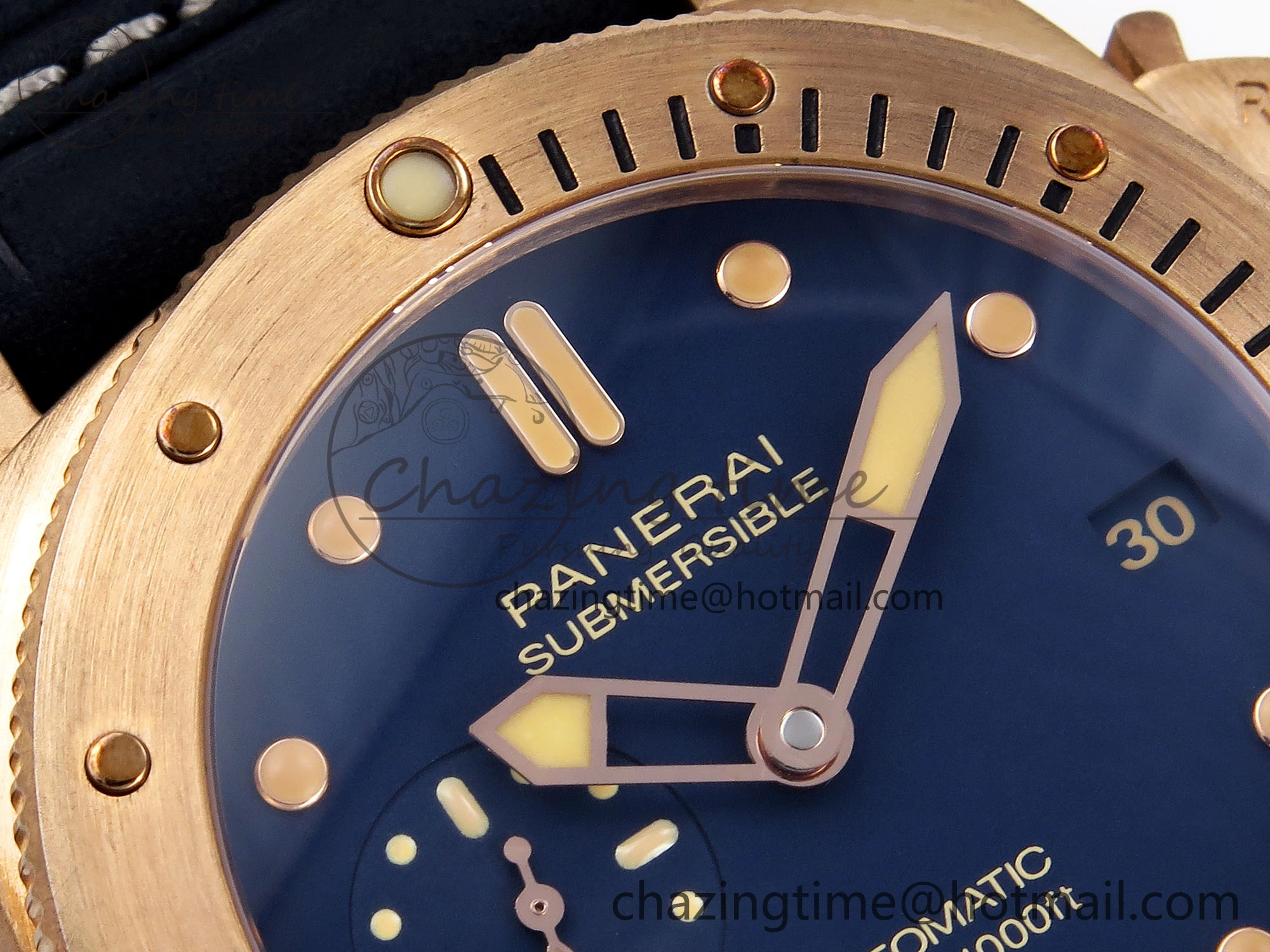 PAM1074 W BRONZO VSF 1:1 BEST EDITION BLUE DIAL ON BLUE CALFSKIN STRAP P.900 CLONE