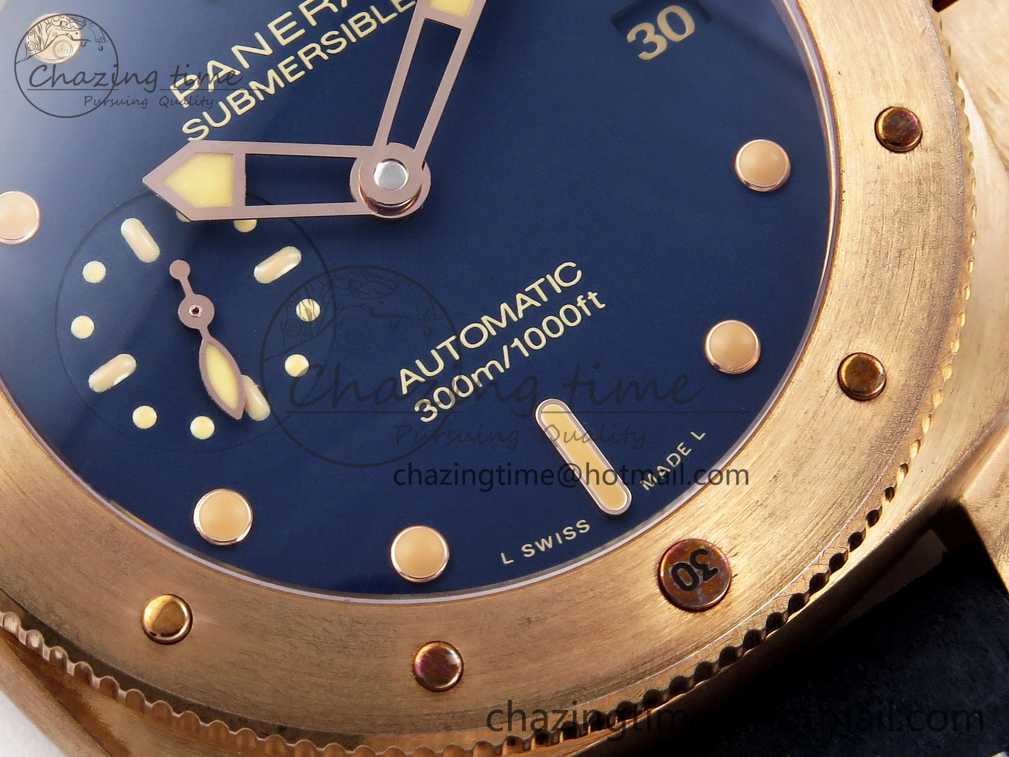 PAM1074 W BRONZO VSF 1:1 BEST EDITION BLUE DIAL ON BLUE CALFSKIN STRAP P.900 CLONE