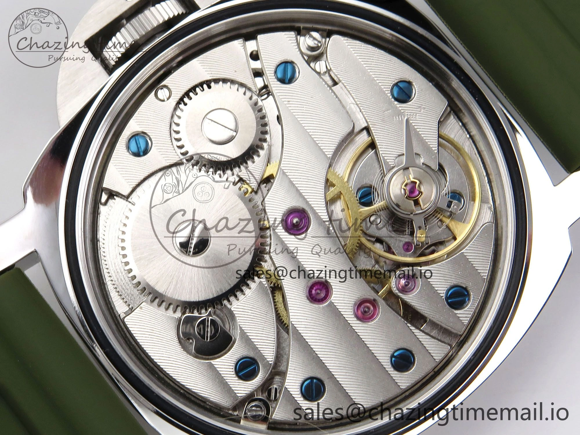 PAM1087 W HWF 1:1 Best Edition White Dial on Green Rubber Strap A6497