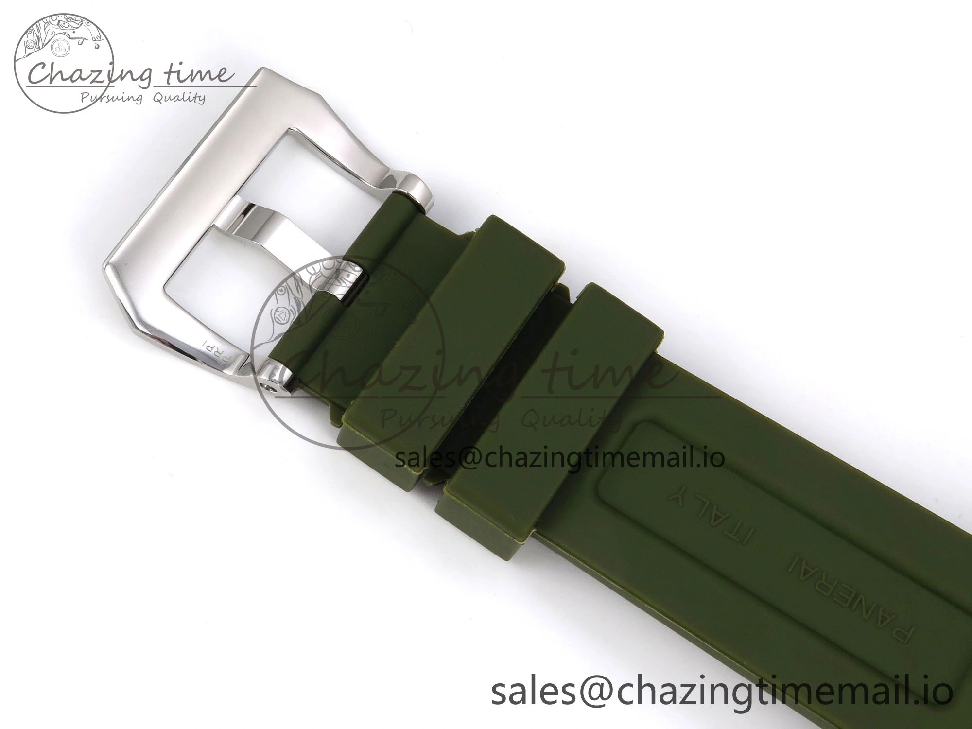 PAM1087 W HWF 1:1 Best Edition White Dial on Green Rubber Strap A6497