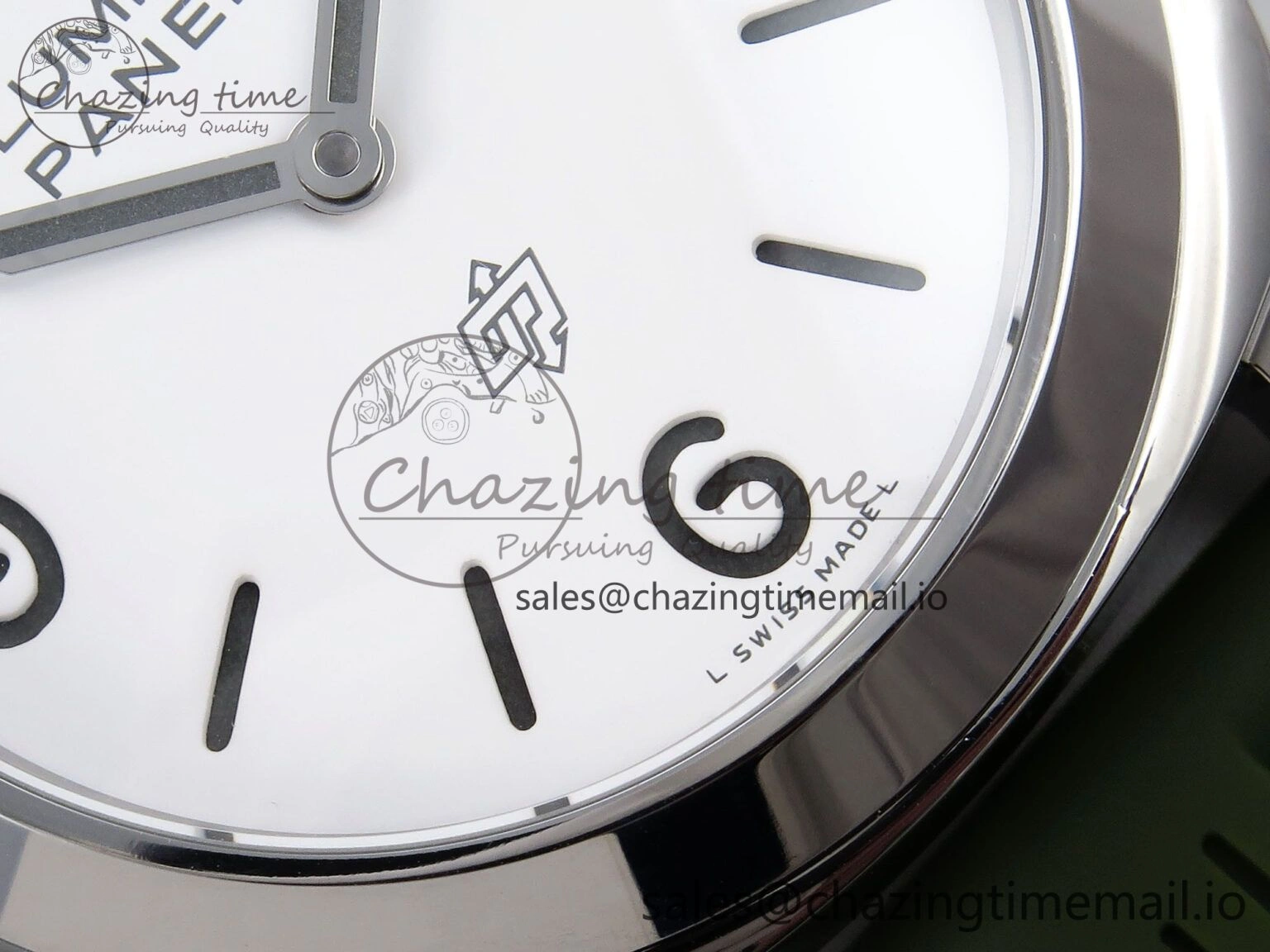 PAM1087 W HWF 1:1 Best Edition White Dial on Green Rubber Strap A6497