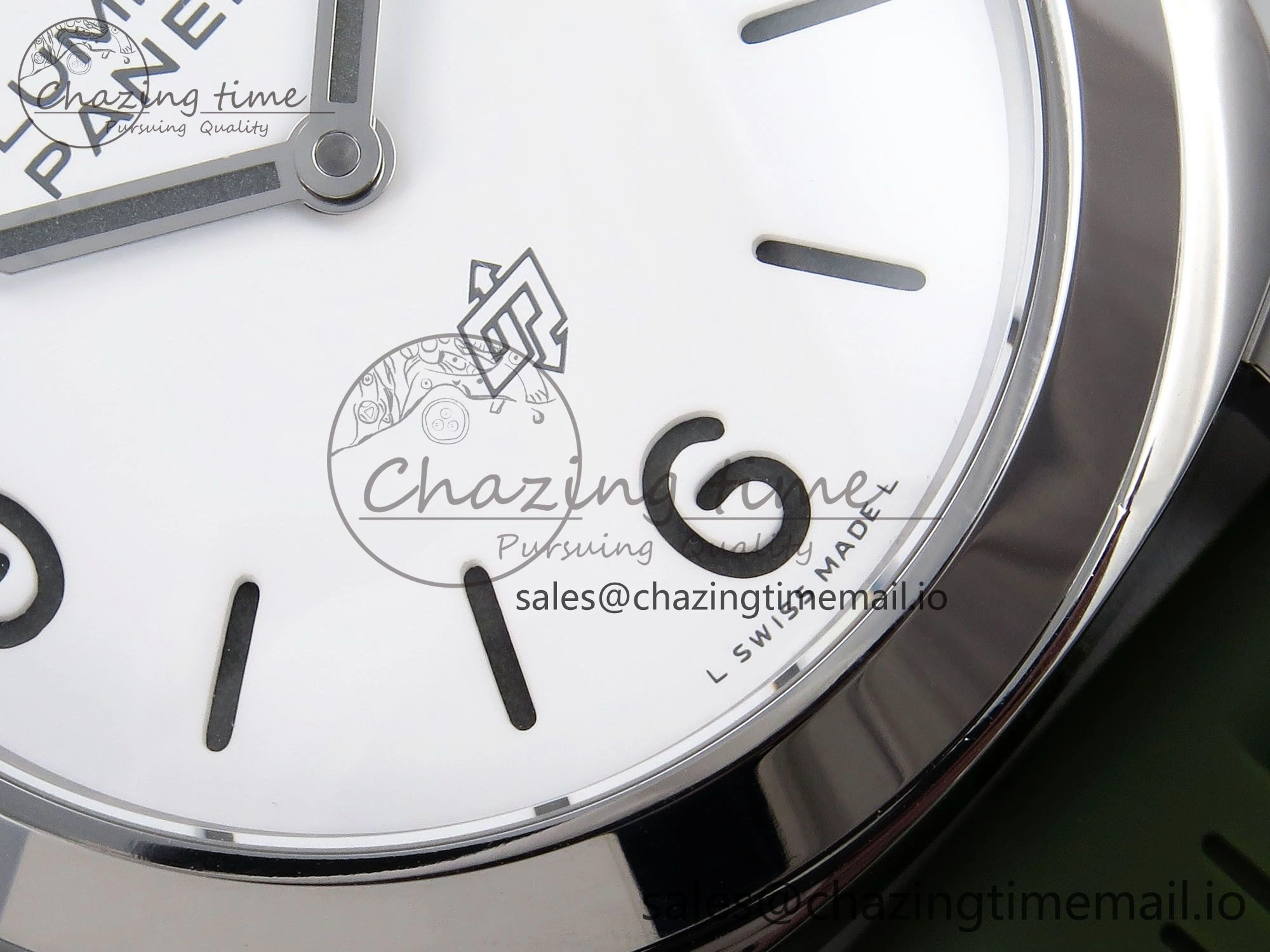 PAM1087 W HWF 1:1 Best Edition White Dial on Green Rubber Strap A6497