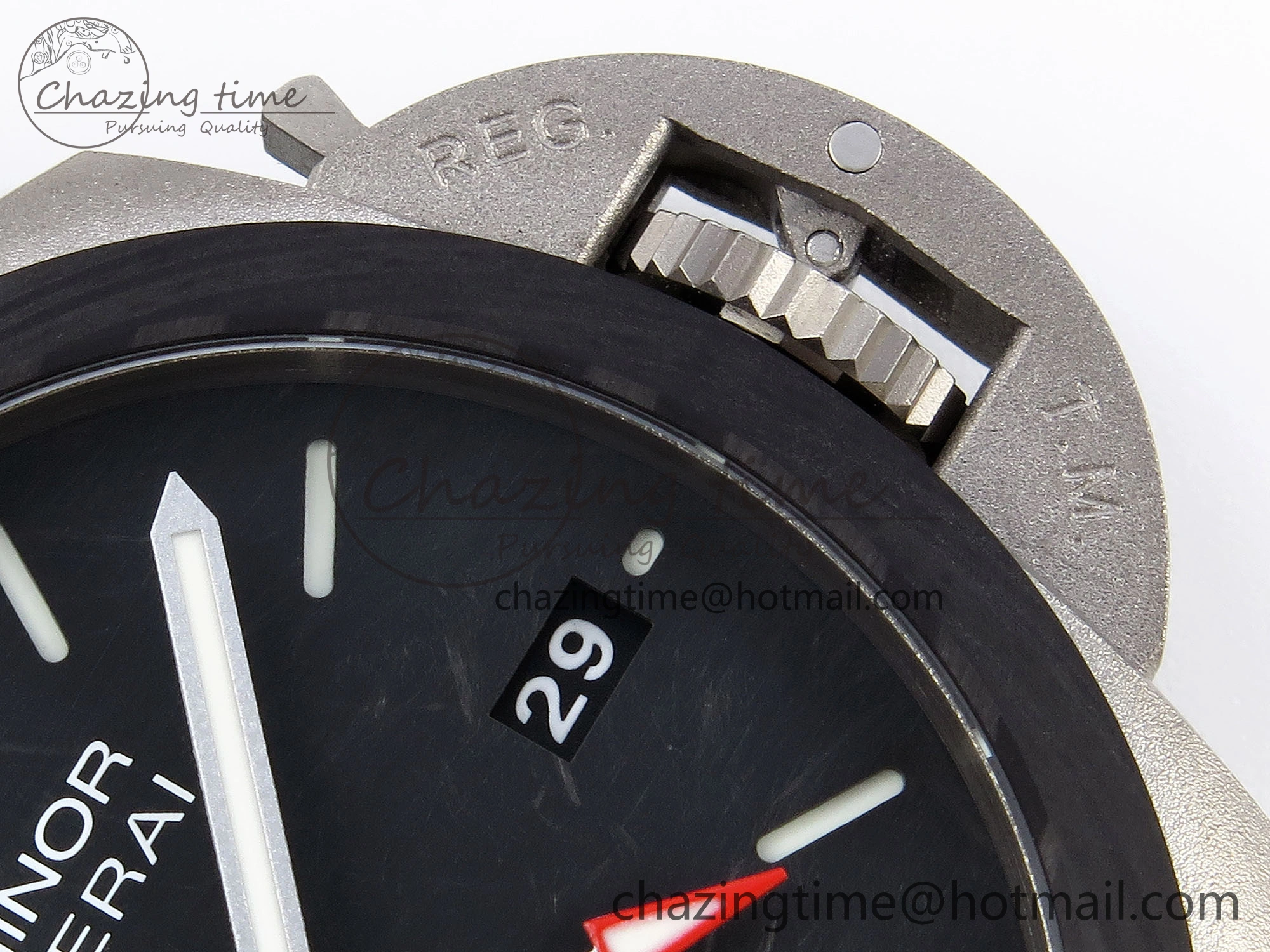 PAM1096 W LUMINOR GMT 42MM TITANIUM VSF 1:1 BEST EDITION BLACK DIAL ON BLACK LEATHER STRAP P.9011 SUPER CLONE