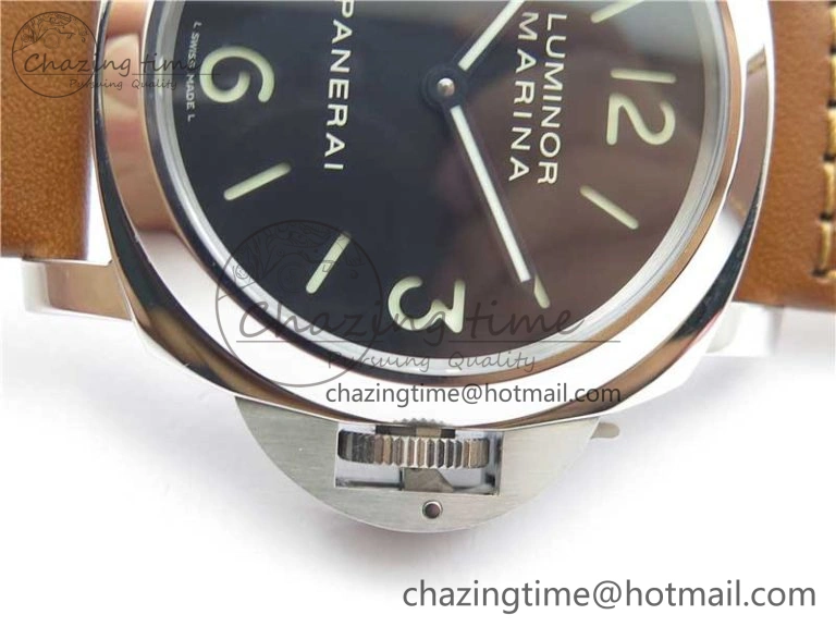 PAM111 P Noob 1:1 Best Edition on Brown Leather Strap A6497 with Y-Incabloc V11