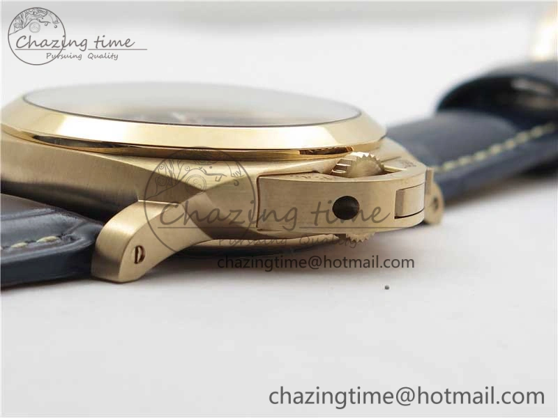 PAM1112 V GMT RG VSF 1:1 Best Edition Blue Dial on Blue Leather Strap P.9011 Super Clone