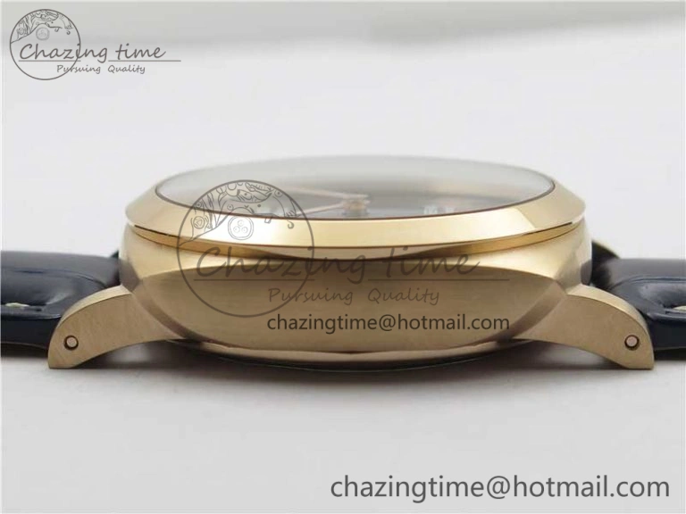 PAM1112 V GMT RG VSF 1:1 Best Edition Blue Dial on Blue Leather Strap P.9011 Super Clone