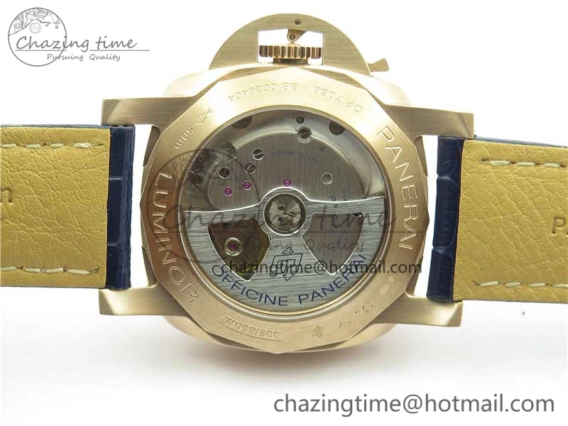 PAM1112 V GMT RG VSF 1:1 Best Edition Blue Dial on Blue Leather Strap P.9011 Super Clone