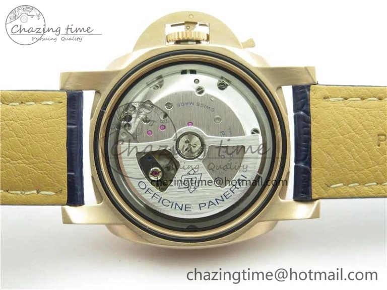 PAM1112 V GMT RG VSF 1:1 Best Edition Blue Dial on Blue Leather Strap P.9011 Super Clone