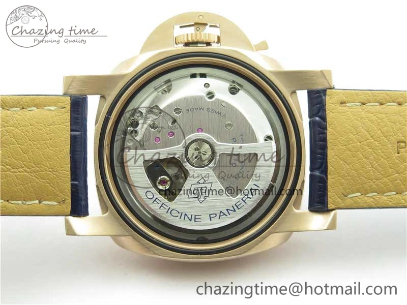 PAM1112 V GMT RG VSF 1:1 Best Edition Blue Dial on Blue Leather Strap P.9011 Super Clone