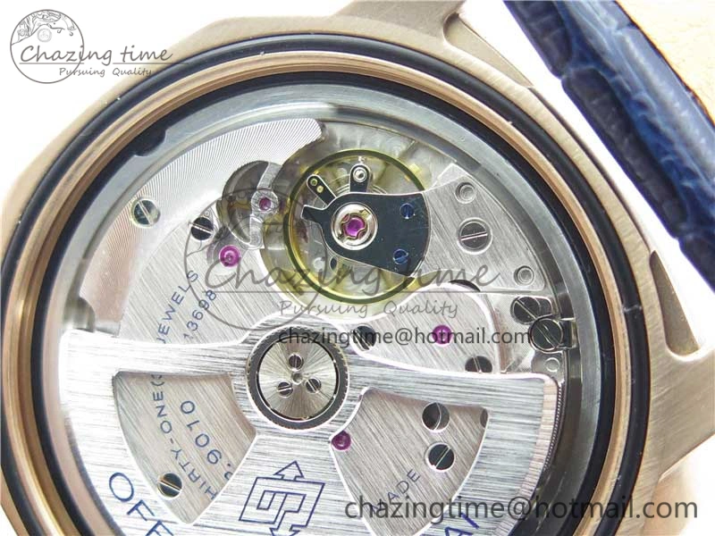 PAM1112 V GMT RG VSF 1:1 Best Edition Blue Dial on Blue Leather Strap P.9011 Super Clone