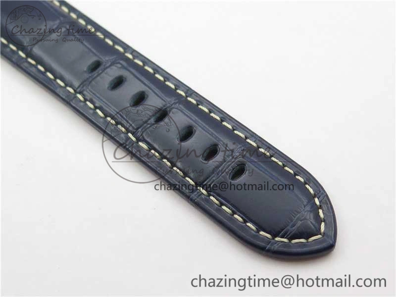PAM1112 V GMT RG VSF 1:1 Best Edition Blue Dial on Blue Leather Strap P.9011 Super Clone