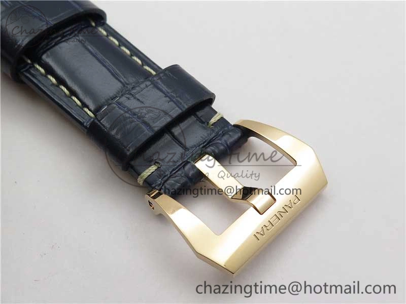 PAM1112 V GMT RG VSF 1:1 Best Edition Blue Dial on Blue Leather Strap P.9011 Super Clone