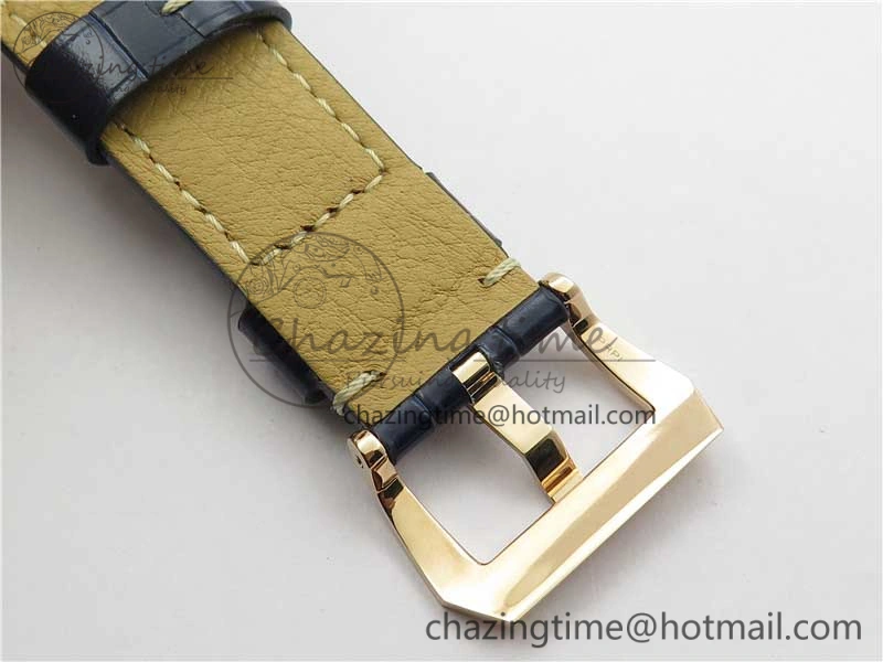 PAM1112 V GMT RG VSF 1:1 Best Edition Blue Dial on Blue Leather Strap P.9011 Super Clone
