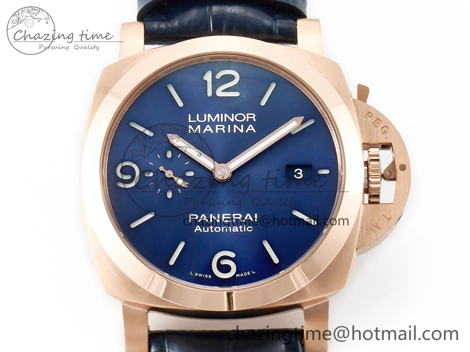 PAM1112 W TTF 1:1 Best Edition on Blue Leather Strap P9010