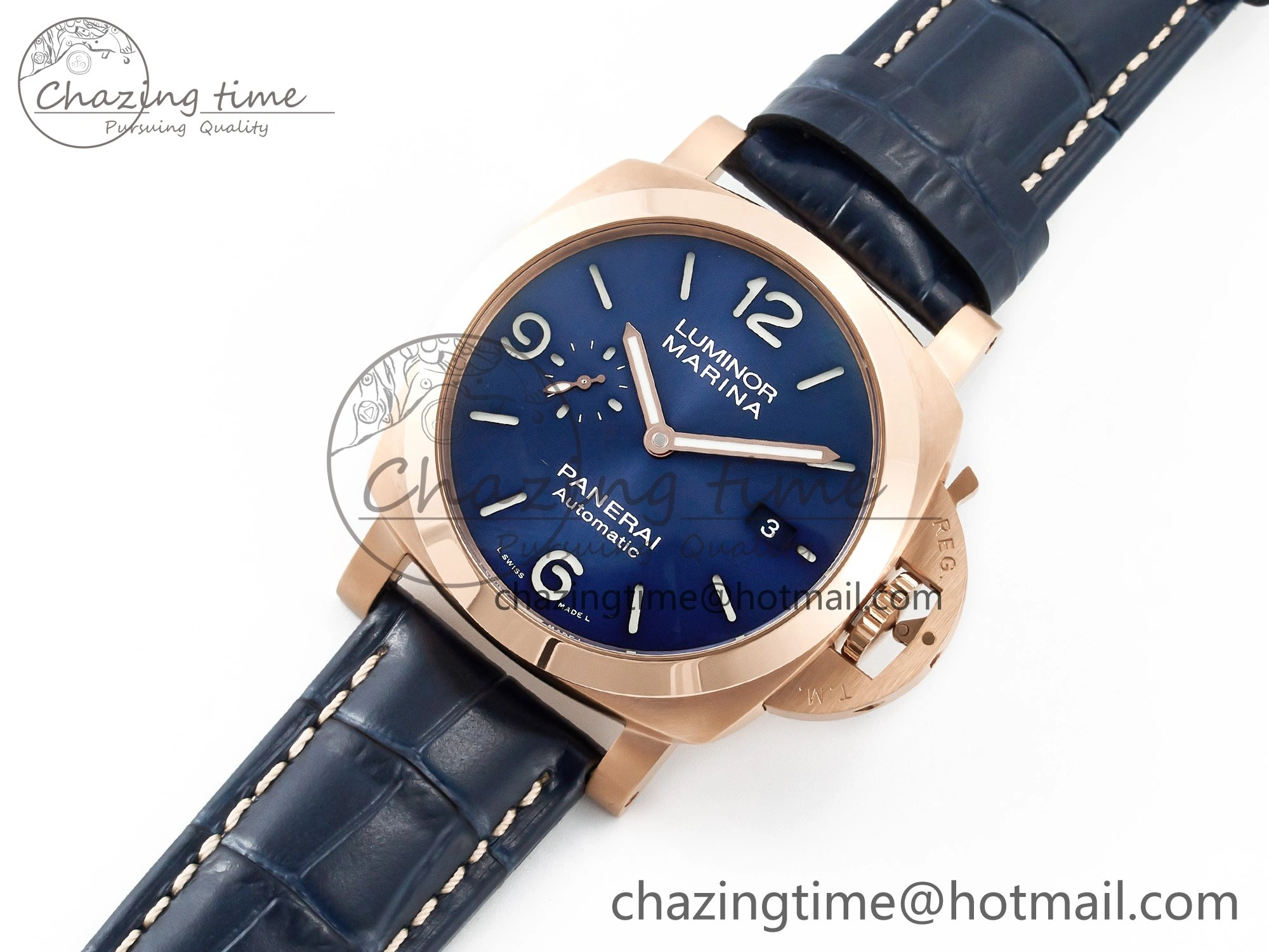 PAM1112 W TTF 1:1 Best Edition on Blue Leather Strap P9010