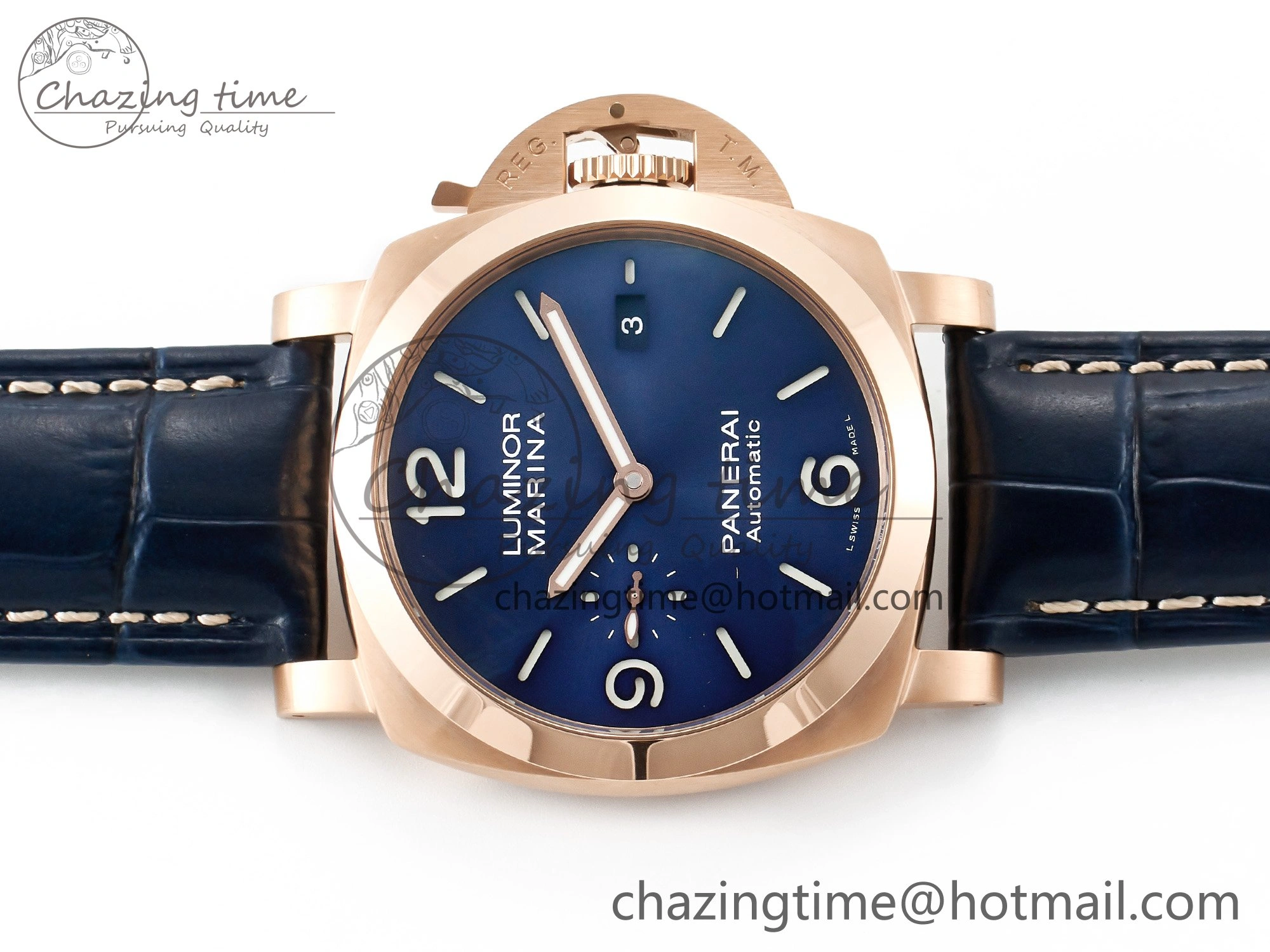 PAM1112 W TTF 1:1 Best Edition on Blue Leather Strap P9010