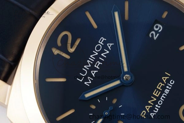 PAM1114 VSF 1:1 Best Edition Black Dial on Blue Leather Strap P9010