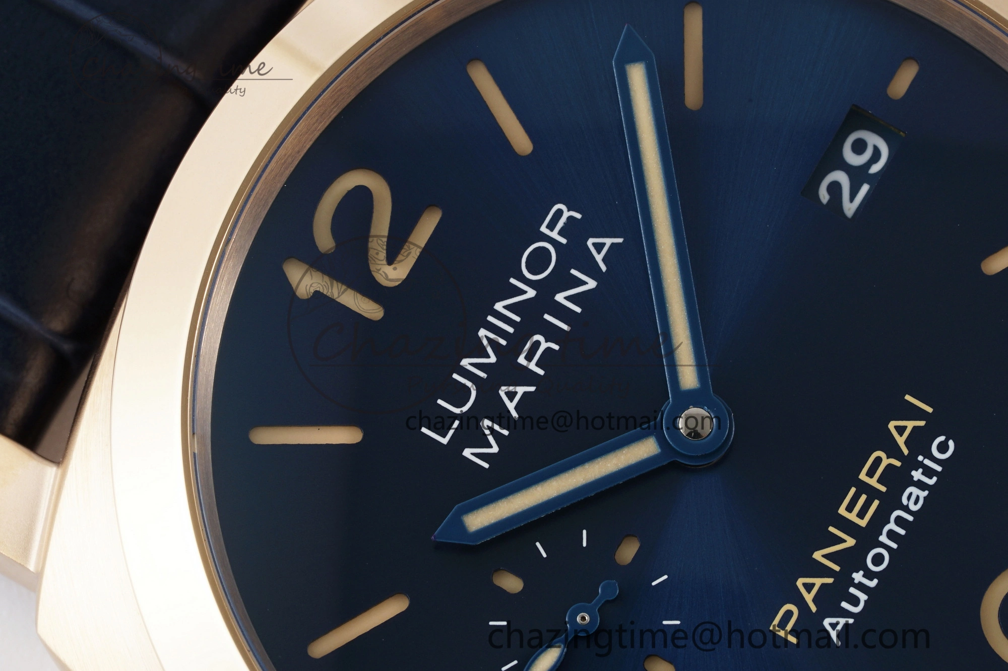 PAM1114 VSF 1:1 Best Edition Black Dial on Blue Leather Strap P9010