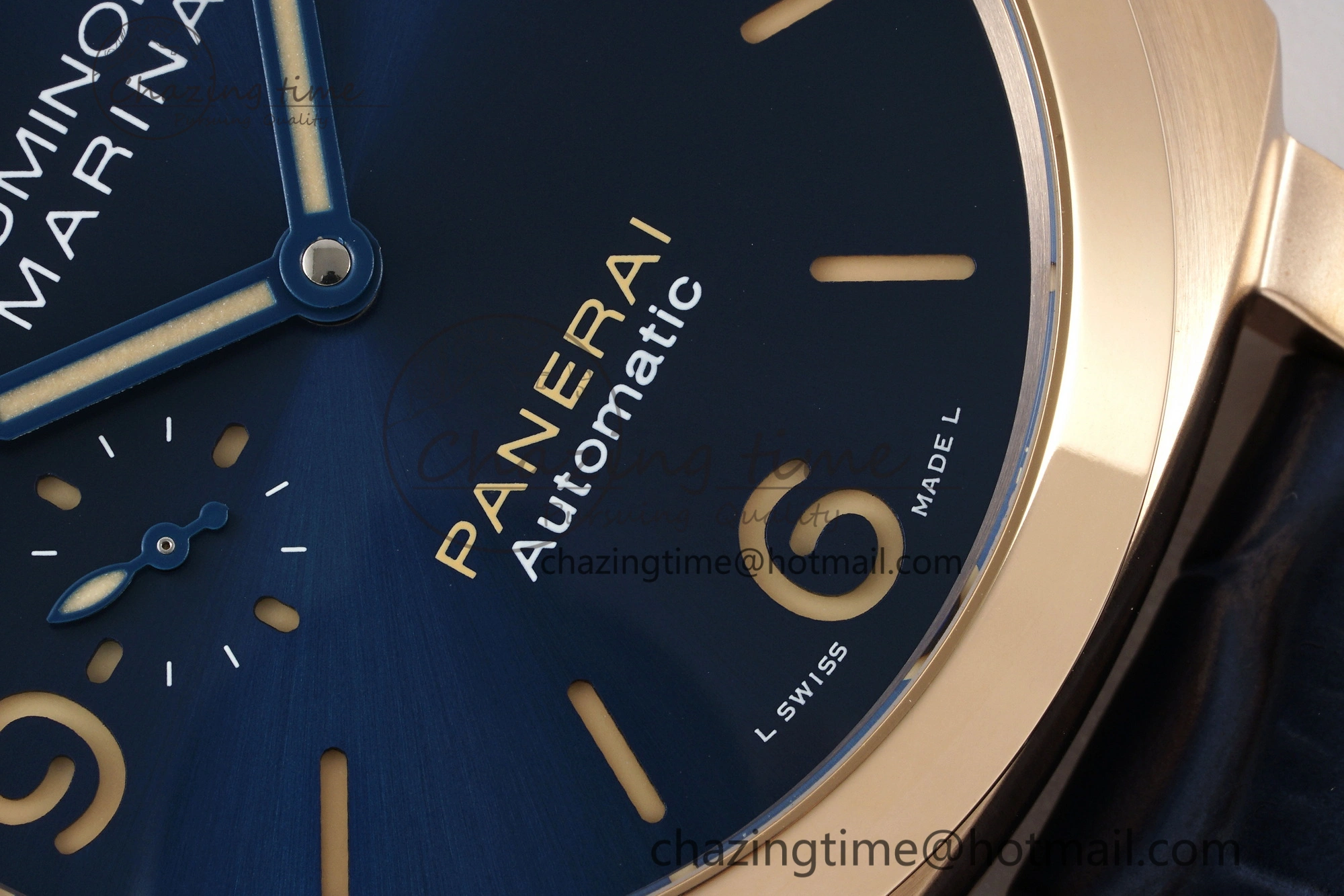 PAM1114 VSF 1:1 Best Edition Black Dial on Blue Leather Strap P9010