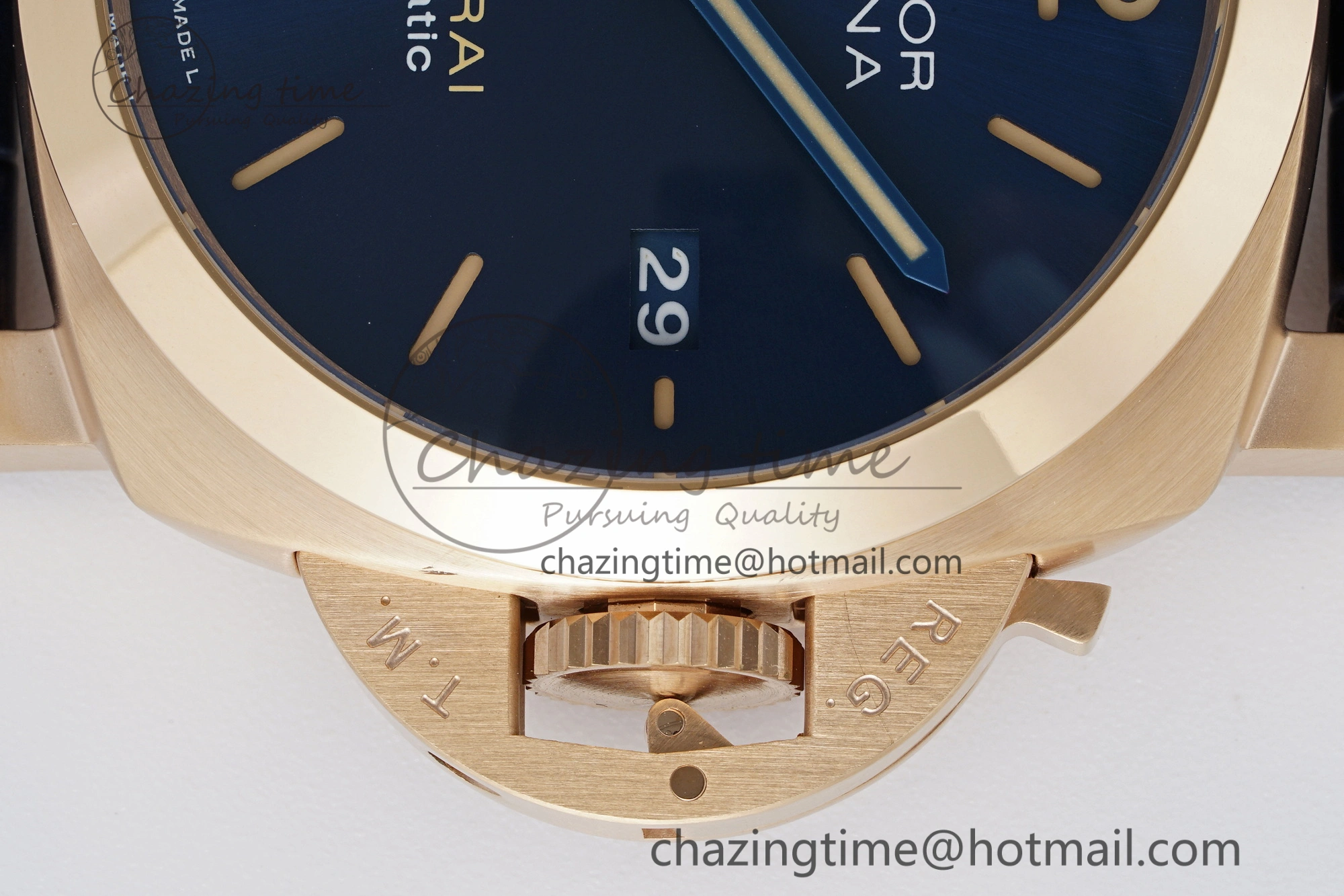 PAM1114 VSF 1:1 Best Edition Black Dial on Blue Leather Strap P9010