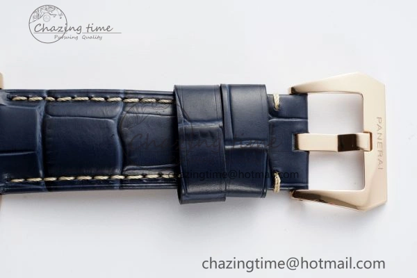 PAM1114 VSF 1:1 Best Edition Black Dial on Blue Leather Strap P9010