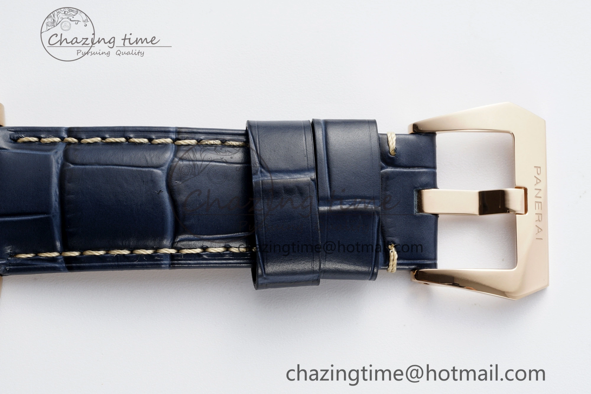 PAM1114 VSF 1:1 Best Edition Black Dial on Blue Leather Strap P9010
