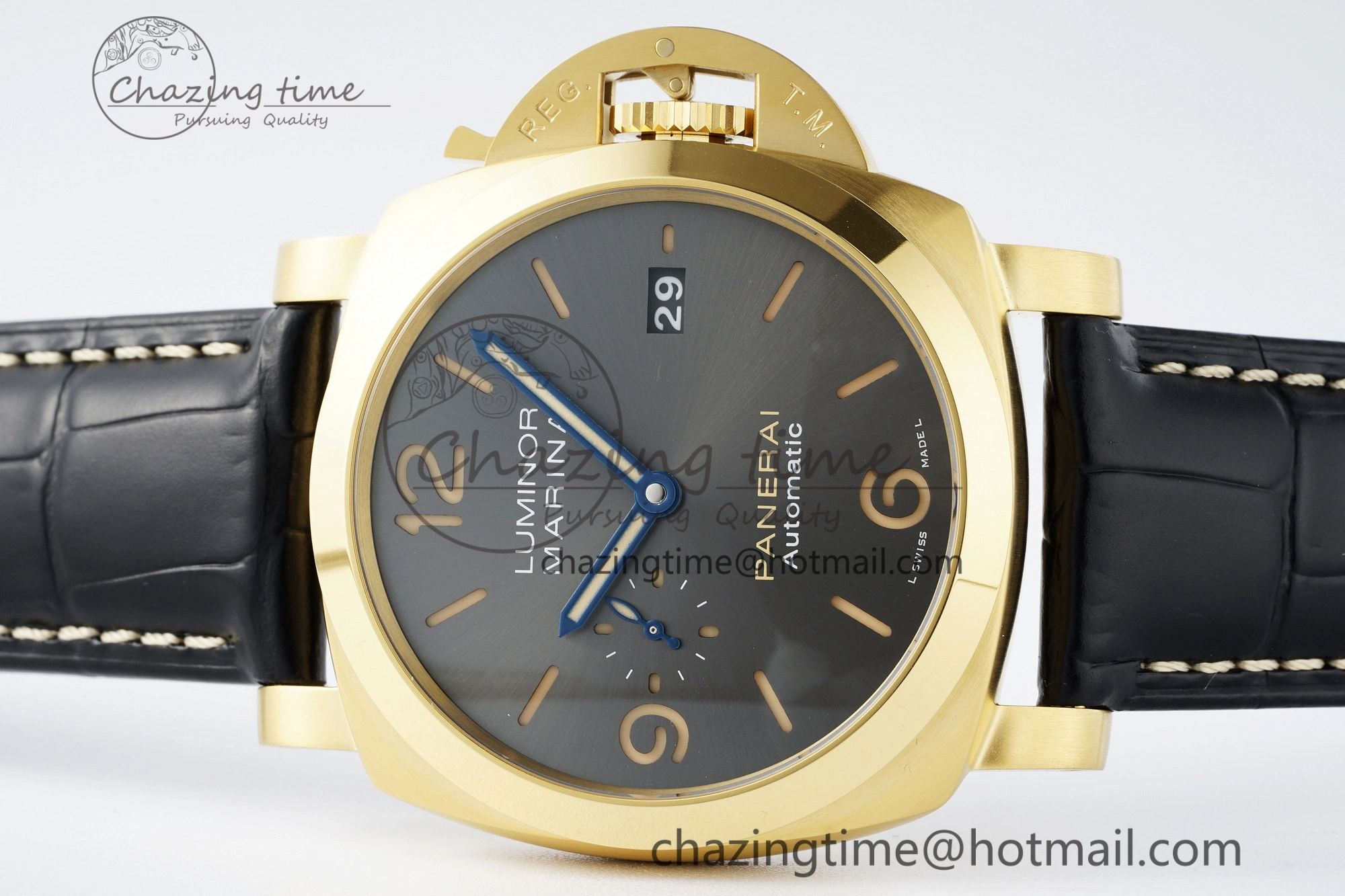 PAM1115 VSF 1:1 Best Edition Black Dial on Black Leather Strap P9010