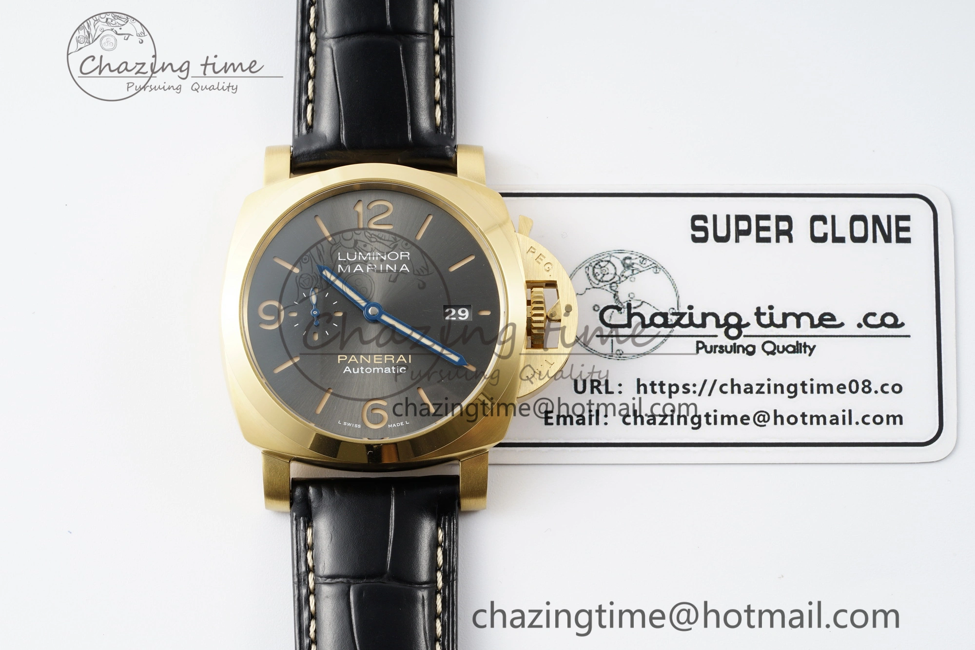 PAM1115 VSF 1:1 Best Edition Black Dial on Black Leather Strap P9010