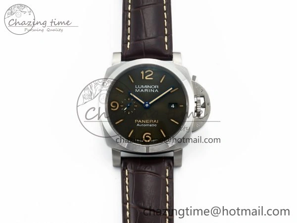 PAM1116 S TTF 1:1 Best Edition Dark Green Dial on Brown Leather Strap P9010