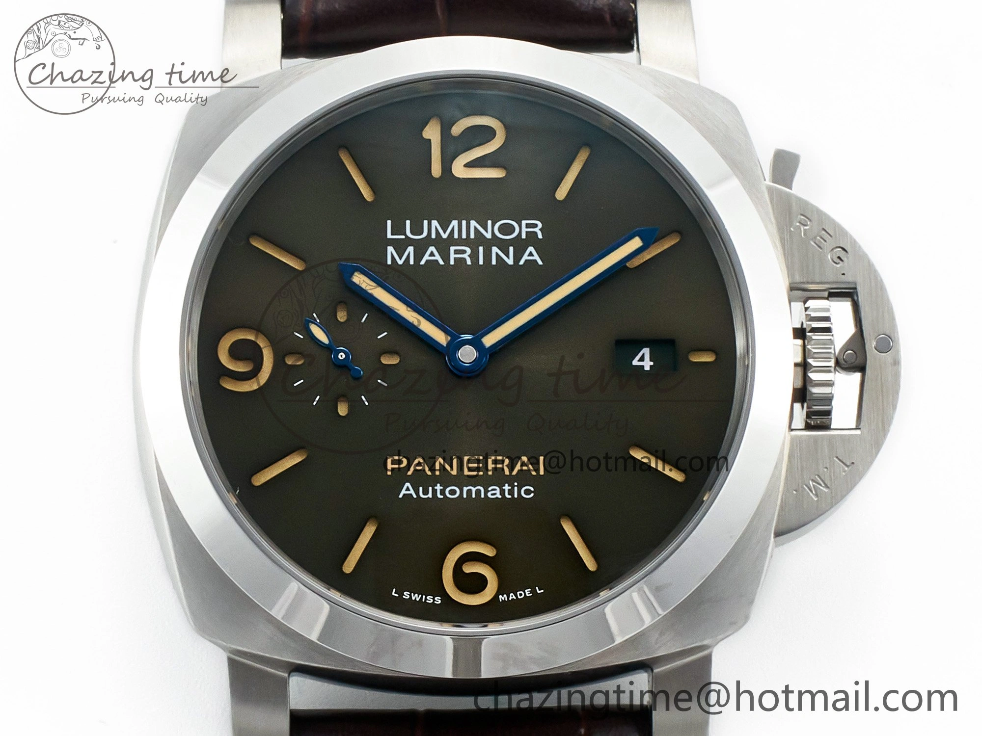 PAM1116 S TTF 1:1 Best Edition Dark Green Dial on Brown Leather Strap P9010