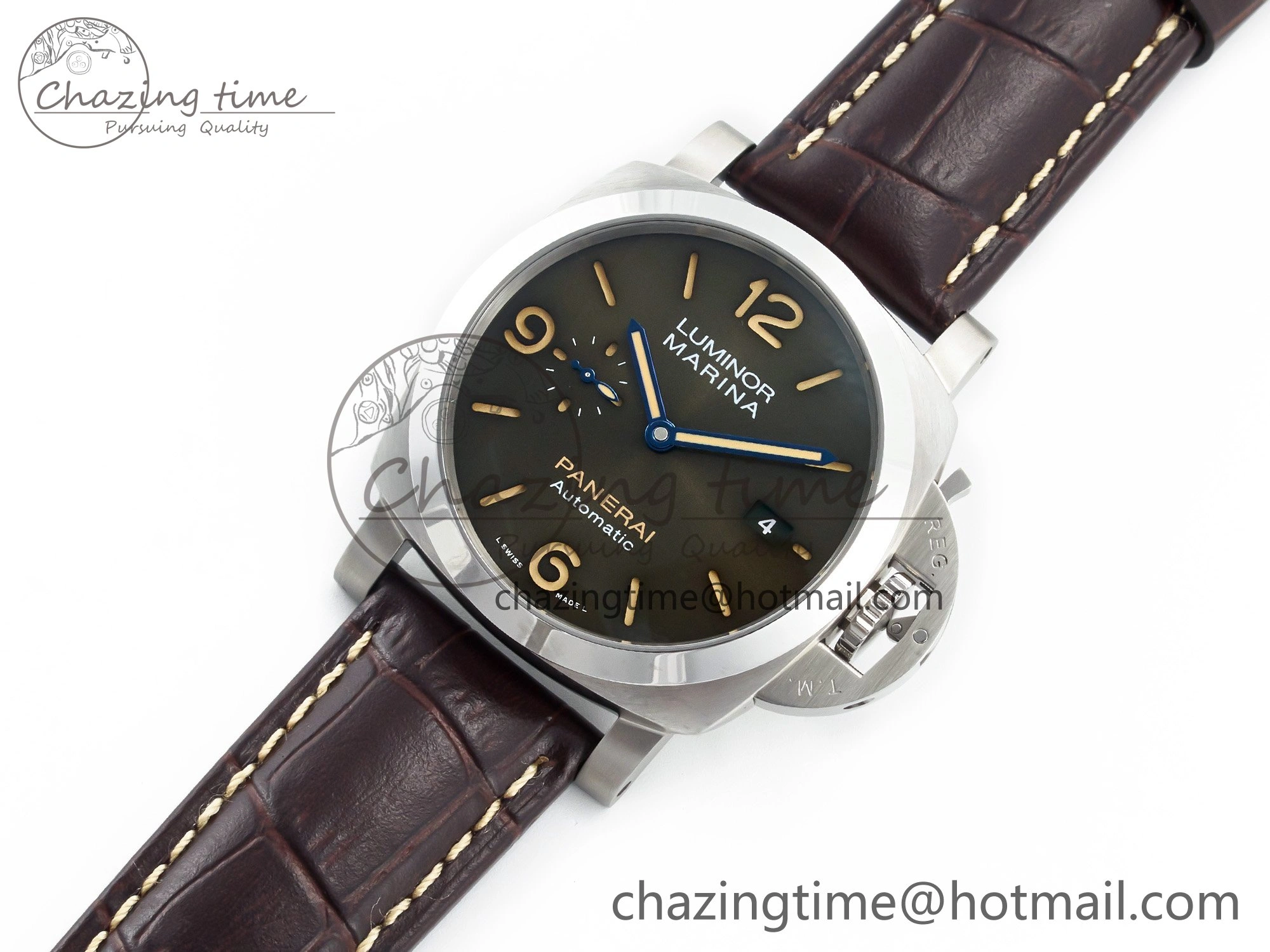 PAM1116 S TTF 1:1 Best Edition Dark Green Dial on Brown Leather Strap P9010