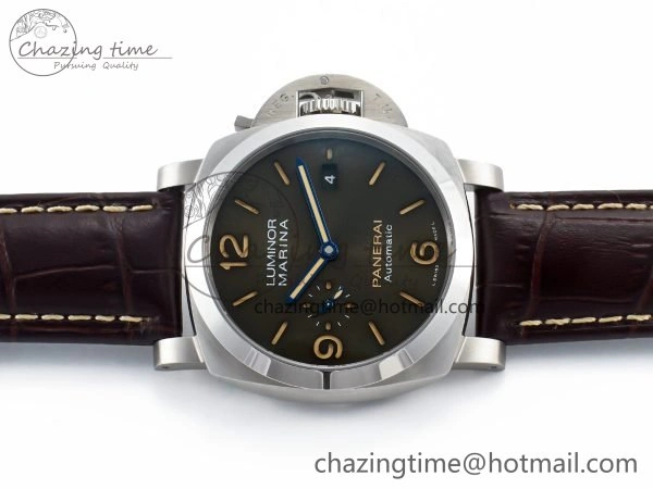 PAM1116 S TTF 1:1 Best Edition Dark Green Dial on Brown Leather Strap P9010