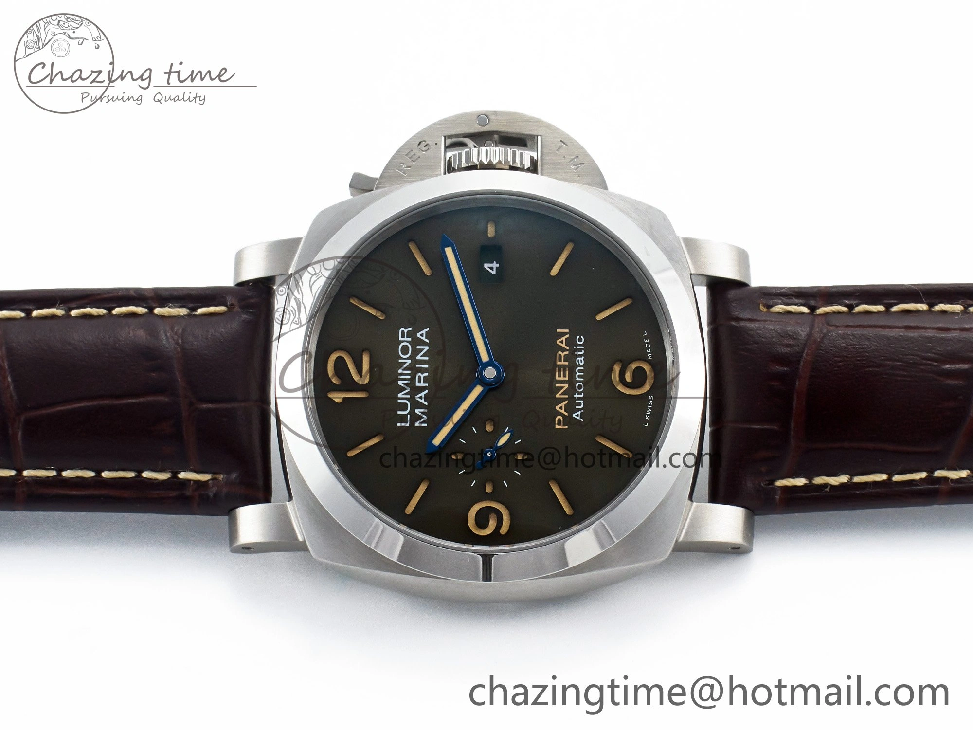 PAM1116 S TTF 1:1 Best Edition Dark Green Dial on Brown Leather Strap P9010