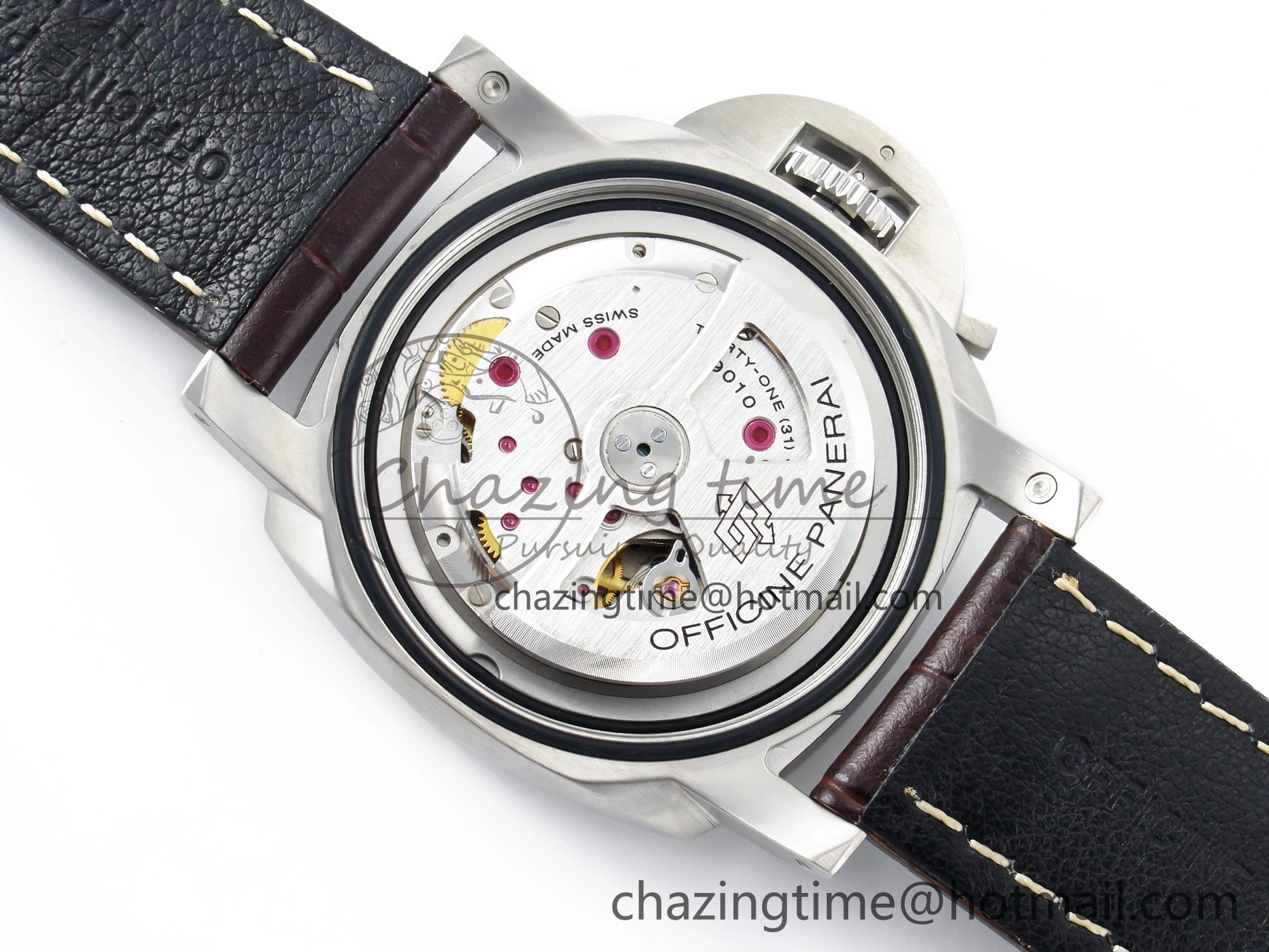 PAM1116 S TTF 1:1 Best Edition Dark Green Dial on Brown Leather Strap P9010