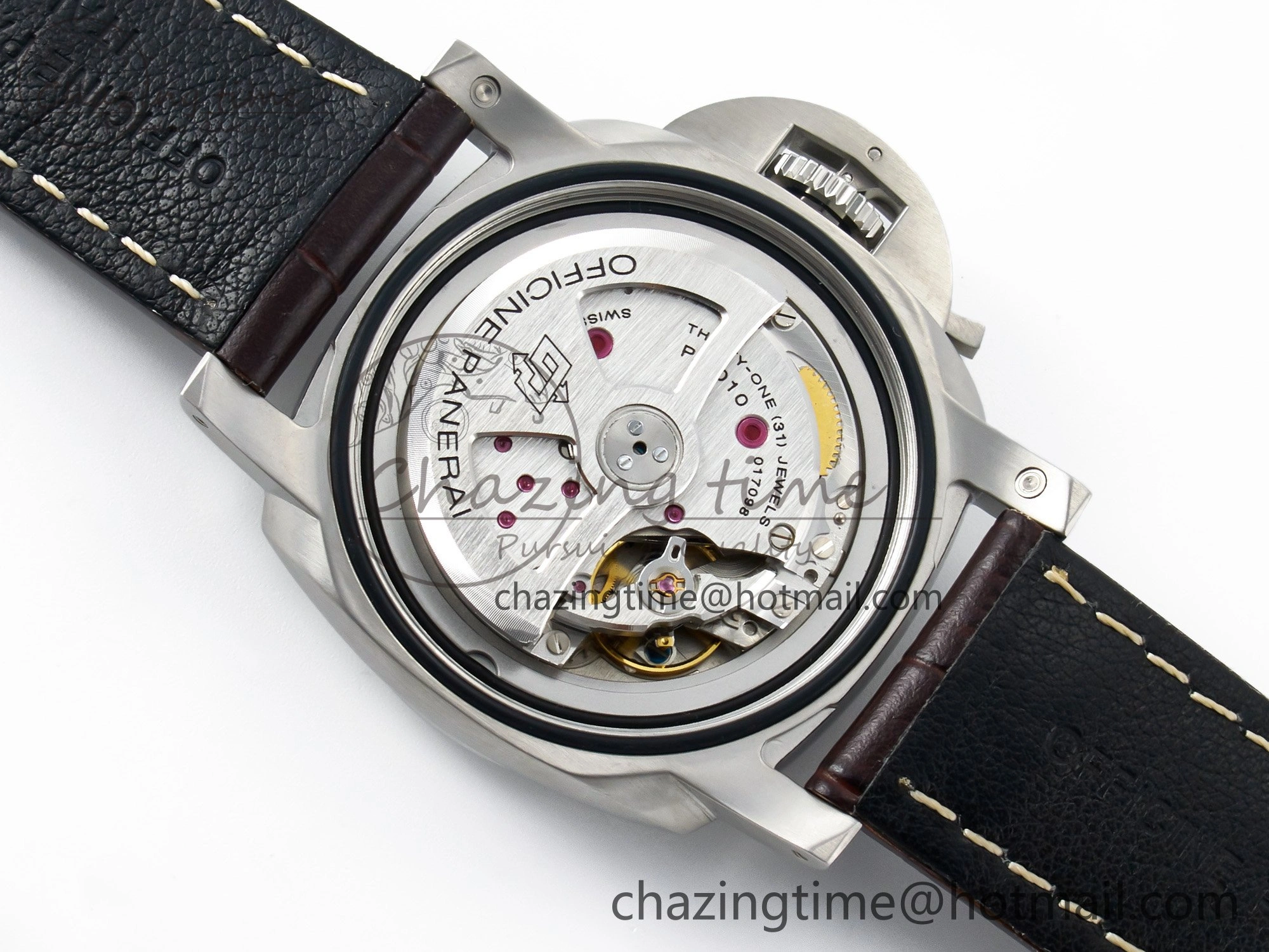 PAM1116 S TTF 1:1 Best Edition Dark Green Dial on Brown Leather Strap P9010