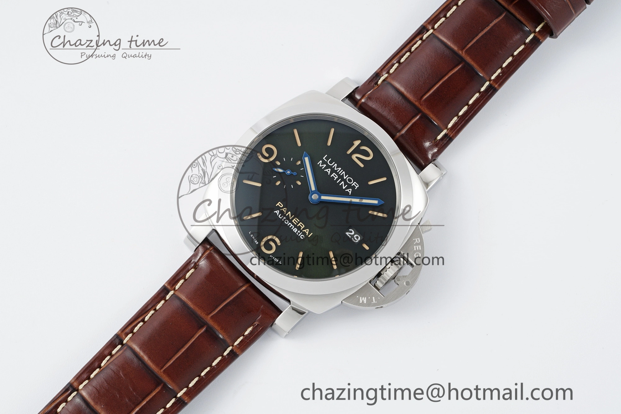 PAM1116 VSF 1:1 Best Edition Dark Green Dial on Brown Leather Strap P9010