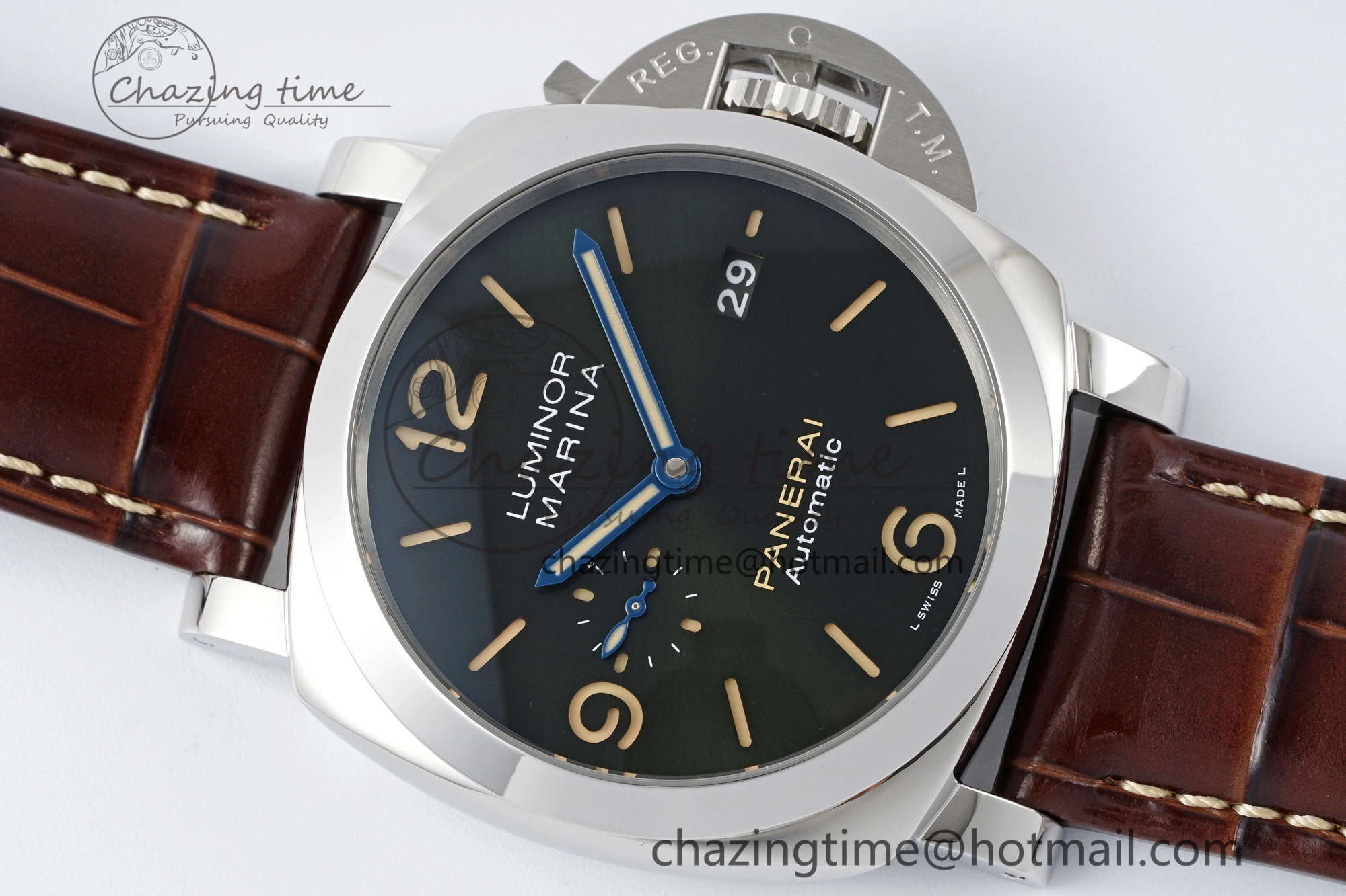 PAM1116 VSF 1:1 Best Edition Dark Green Dial on Brown Leather Strap P9010