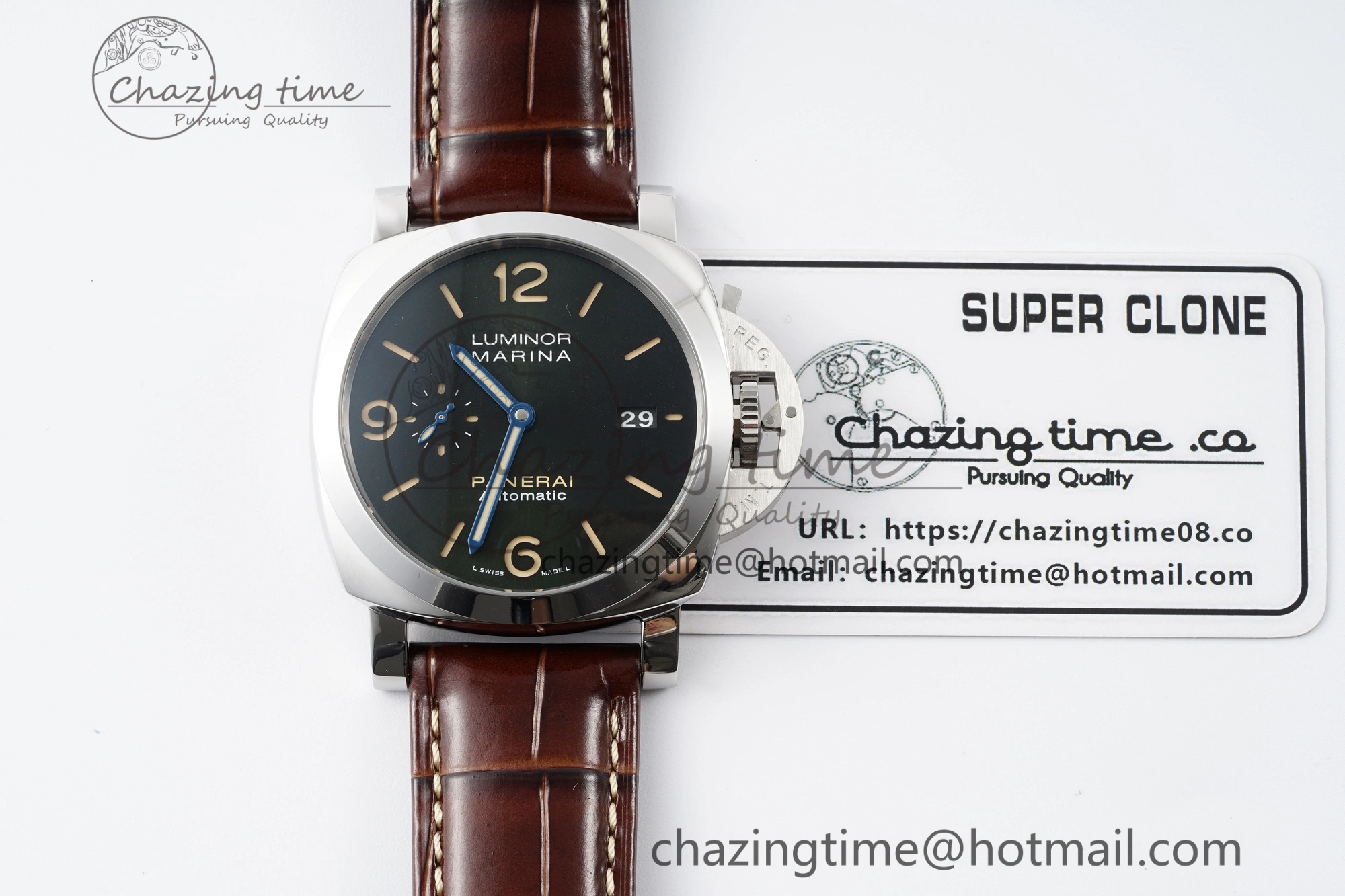 PAM1116 VSF 1:1 Best Edition Dark Green Dial on Brown Leather Strap P9010