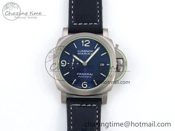 PAM1117 Titanium TTF 1:1 Best Edition Blue Dial on Blue Kevlar Composite Strap P9010